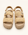Prada Raffia Platform Sandals – Beige – תמונה 1