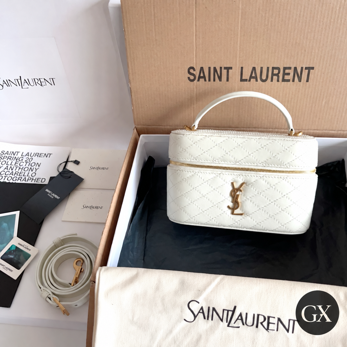 Saint Laurent Gaby Vanity שמנת – אריזה ואביזרים