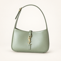 Saint Laurent Le 5 À 7 smooth leather sage green front