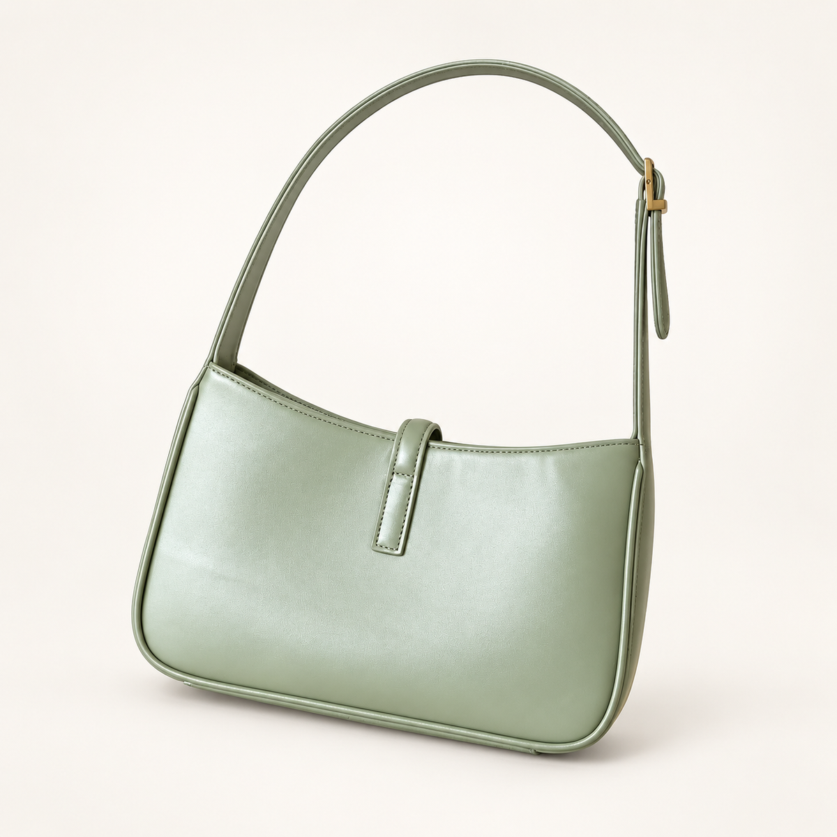 Saint Laurent Le 5 À 7 smooth leather sage green back