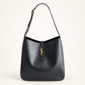 Saint Laurent Le 5 À 7 Supple Large black grained leather front