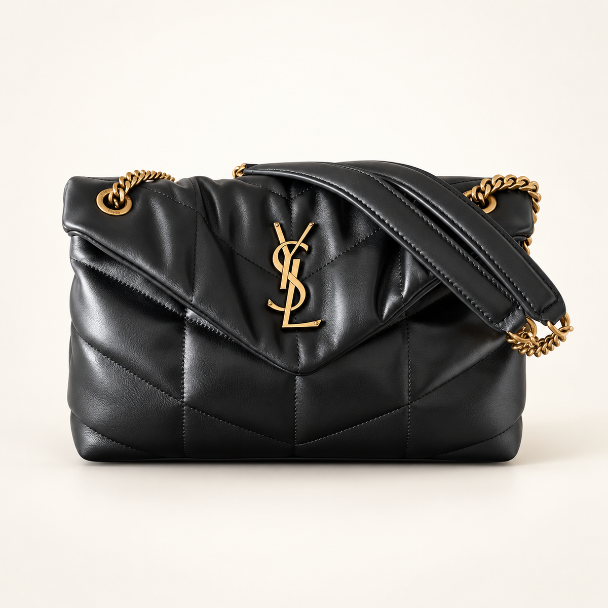 Saint Laurent Puffer Small black lambskin front