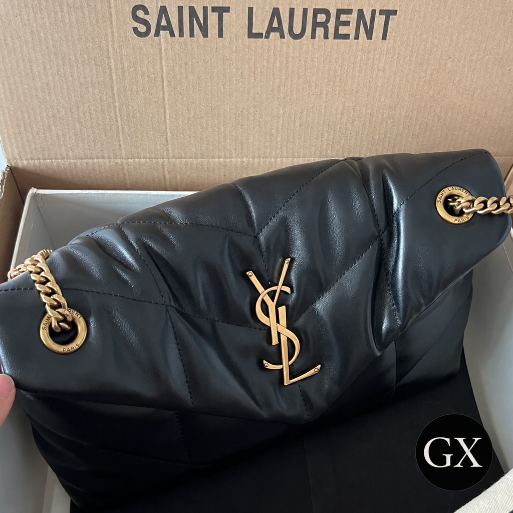 Saint Laurent Puffer Small black lambskin detail