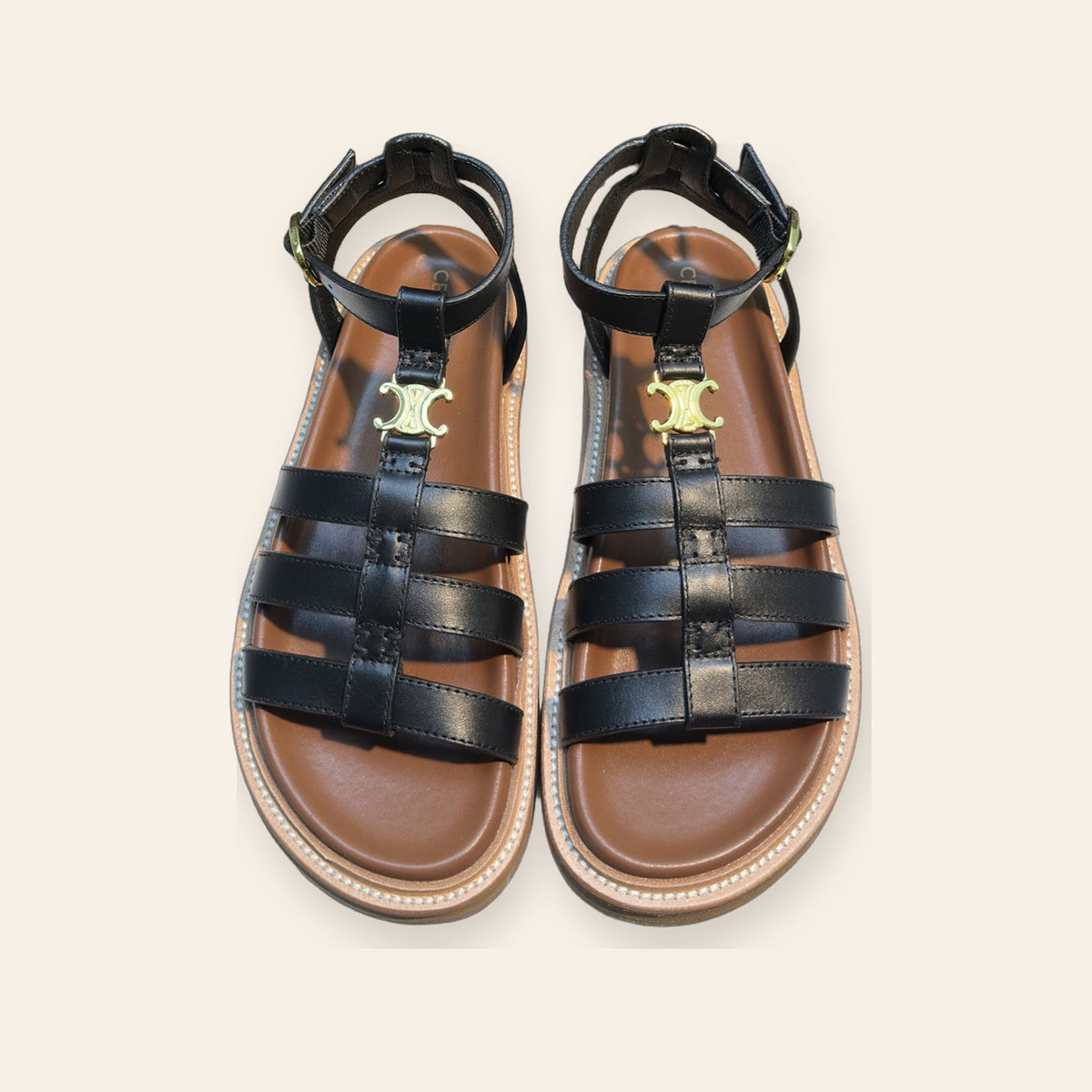 Celine Triomphe Cage Sandal – שחור – תמונת קטלוג