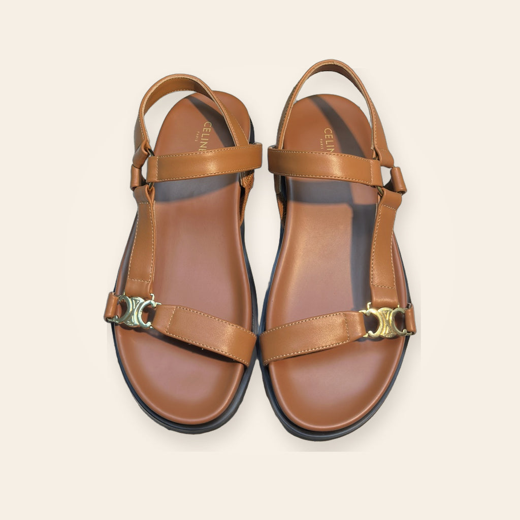 Celine Triomphe Minimal T-Strap Sandal – קאמל - תמונה 1