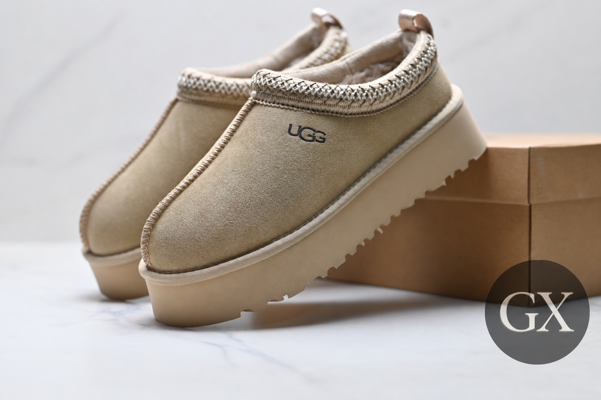 נעלי פלטפורמה UGG בעיטור קלוע, בז׳ אבן, תמונה 3