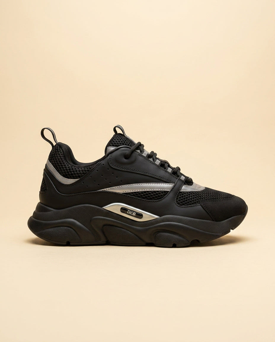 Dior B22 sneakers שחור כסף - צד