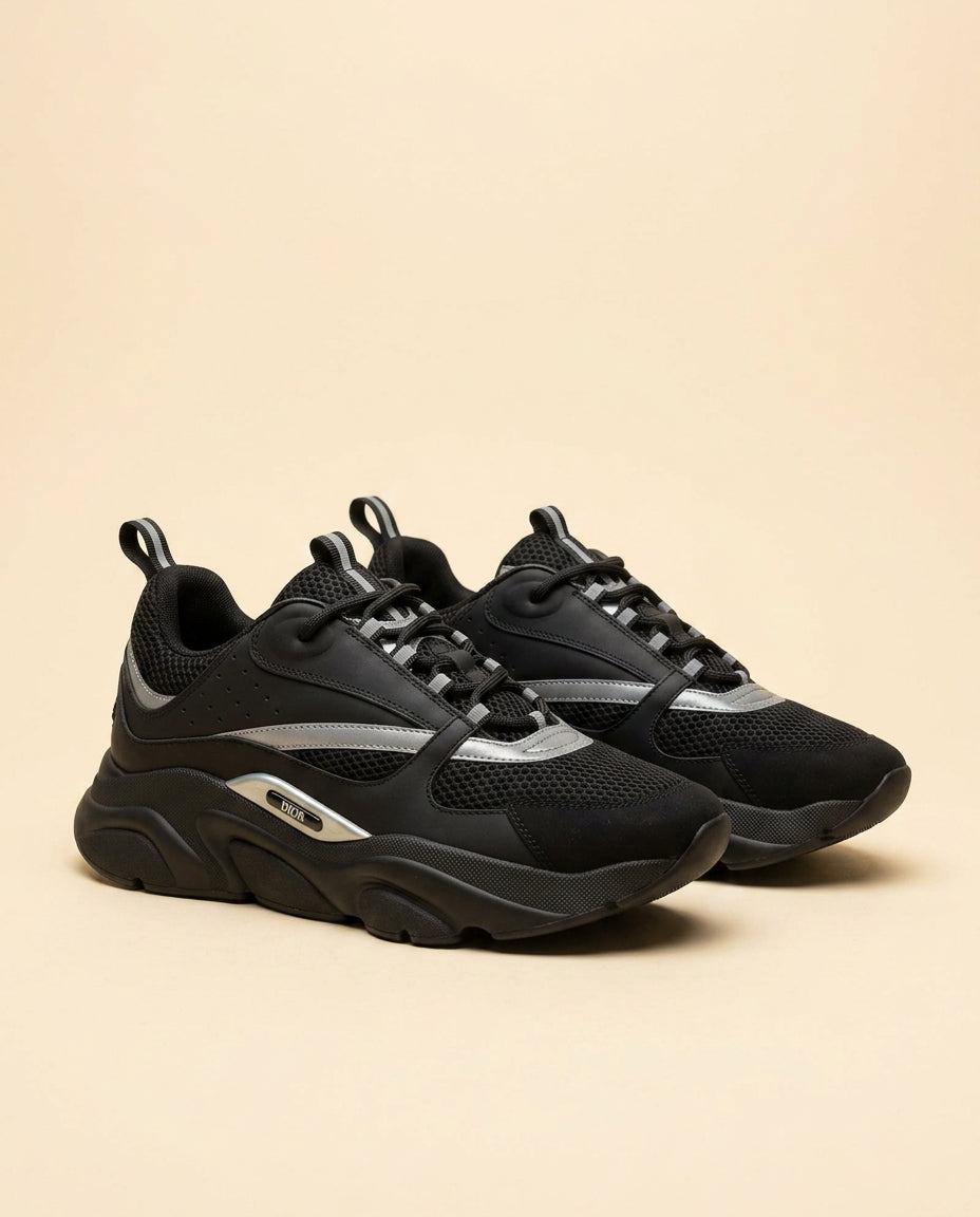 Dior B22 sneakers שחור כסף - זוג