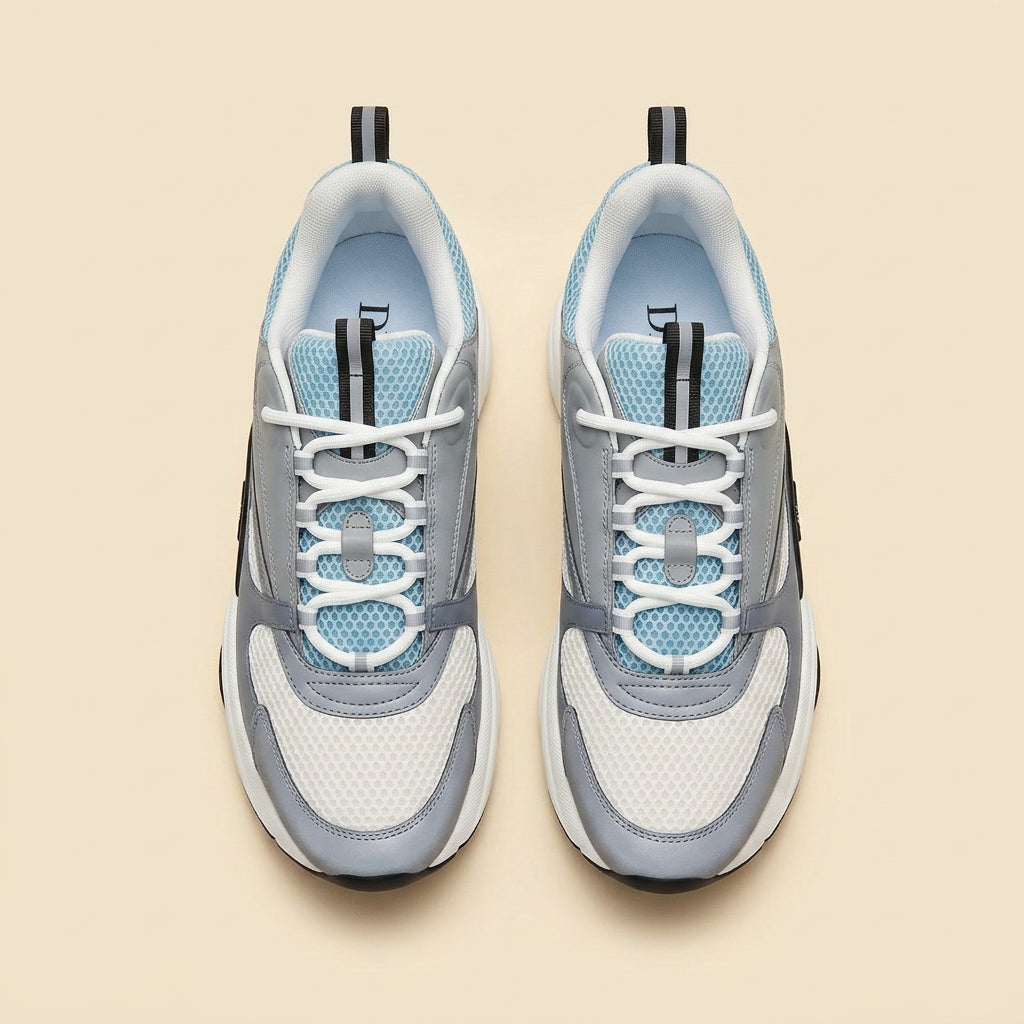 Dior B22 sneakers אפור תכלת - מבט עליון