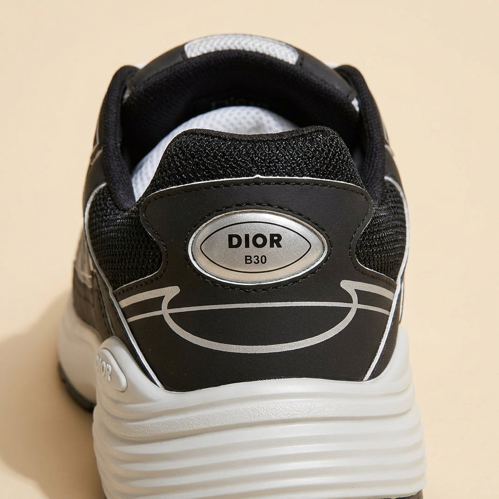 Dior B30 Black Silver - heel logo