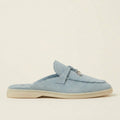 Loro Piana Babouche Summer Walk light blue suede mule - side